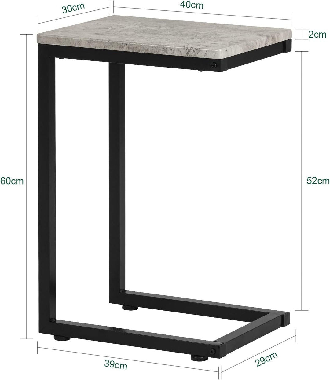 SoBuy FBT44-HG Betttisch Beistelltisch Kaffeetisch Sofatisch Laptoptisch Pflegetisch Hellgrau BHT ca