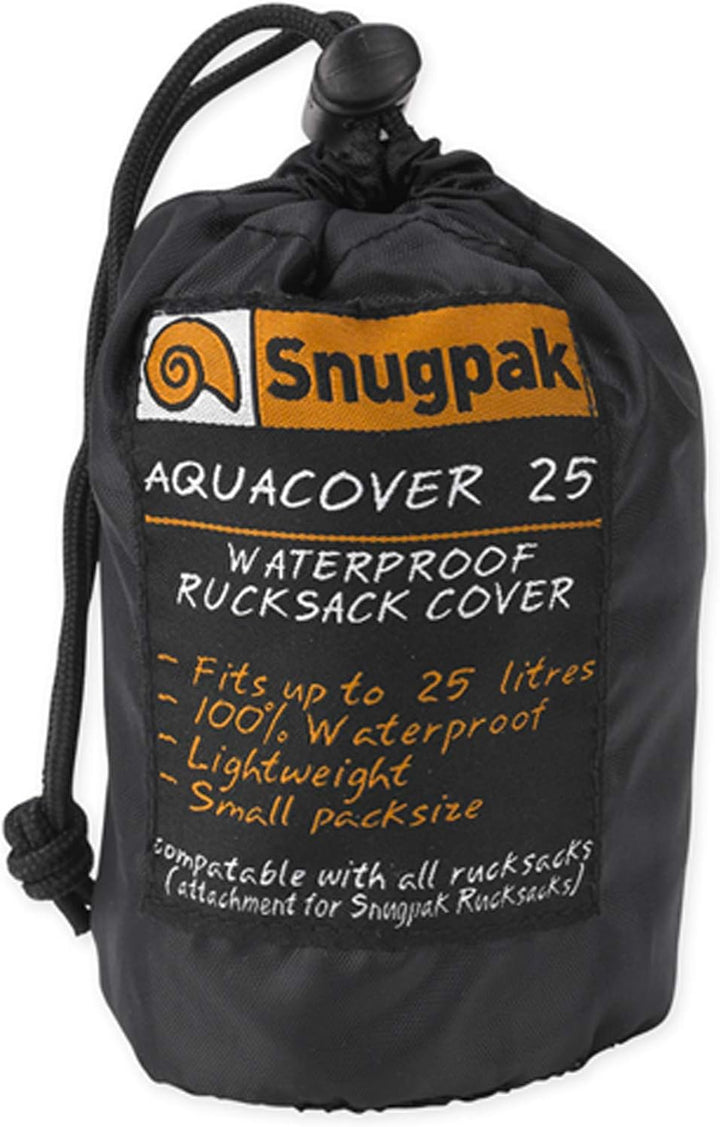 Snugpak | Aquacover | Waterproof Rucksack Cover (2023 Style) 25 Liter Schwarz, 25 Liter Schwarz