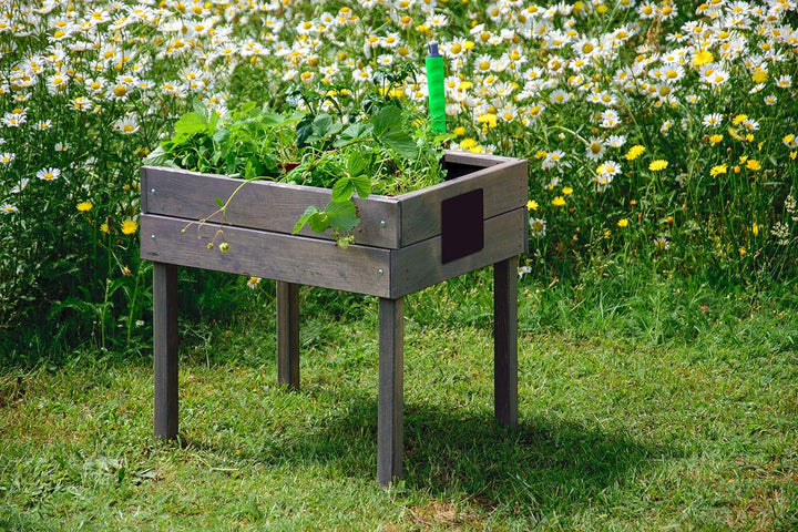 dobar® 58511FSC Kinderhochbeet mit Kreidetafel | Mini Hochbeet Holz | erhöhter Pflanzkasten für Kind