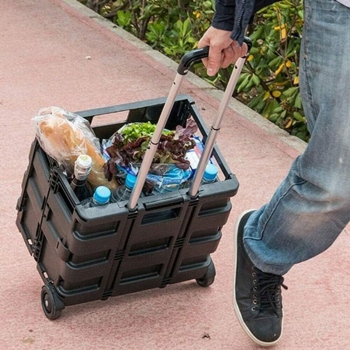 Kinzo Transporttrolley Faltbar 25kg Transportgewicht Klappbare Einkaufskiste Putzwagen fahrbare Tran