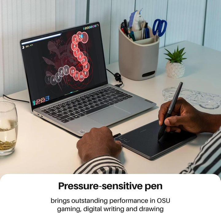 HUION Inspiroy H430P Zeichentablett, 4,8 x 3 Zoll Grafiktablett mit Batterielosem Stift und 4 Hotkey