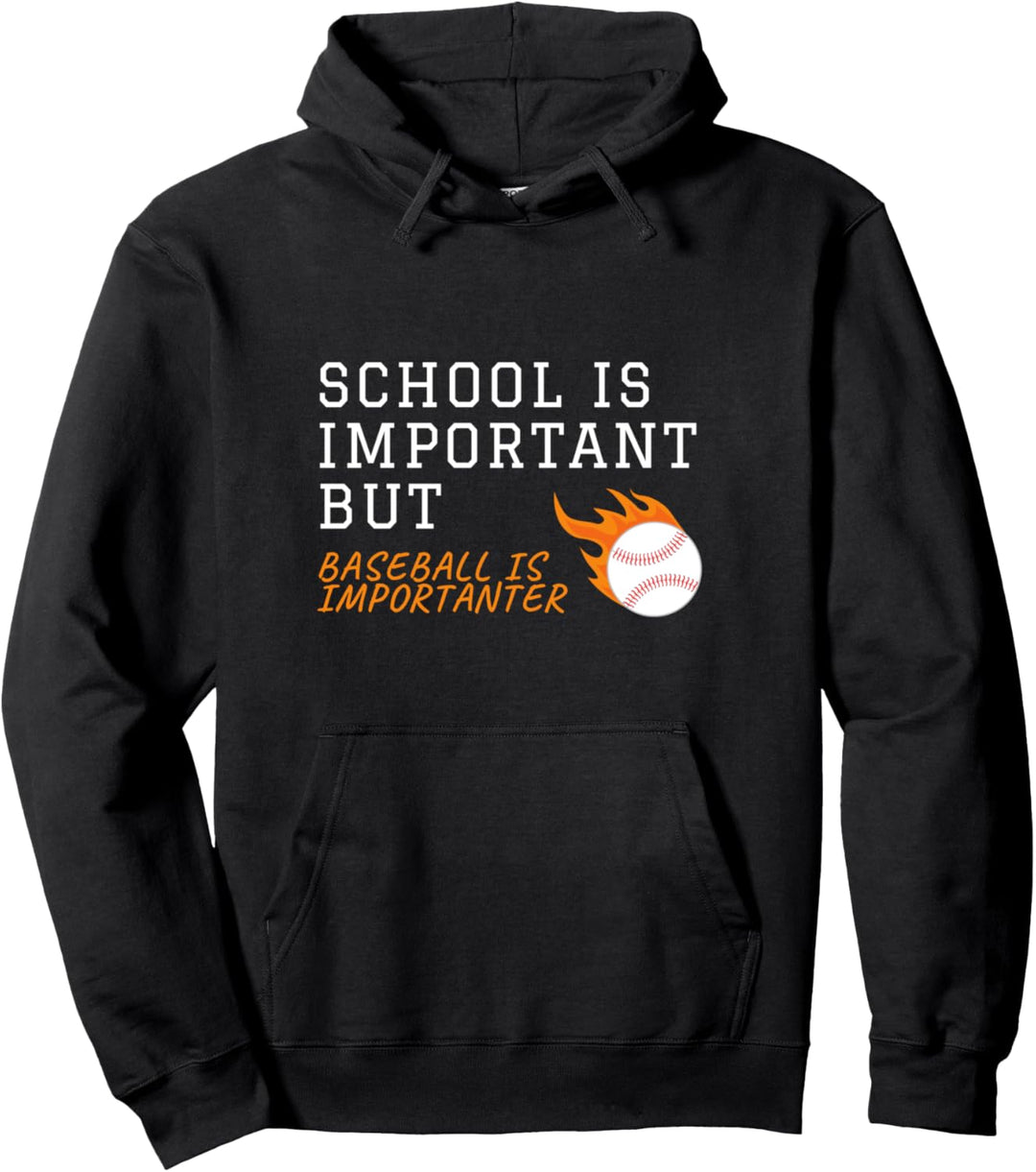 Lustige Schule ist wichtig, aber Baseball wichtiger Vintage Pullover Hoodie