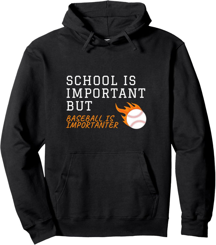 Lustige Schule ist wichtig, aber Baseball wichtiger Vintage Pullover Hoodie