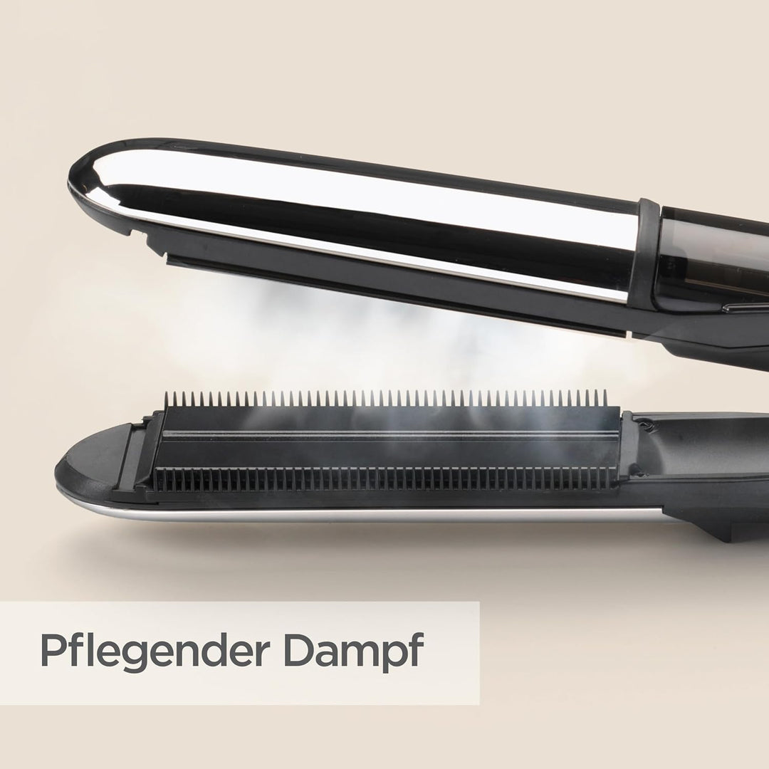 BaByliss Steam Shine Styler, 2-in-1 Dampfglätteisen, für müheloses Glätten oder leichte Locken, ST49