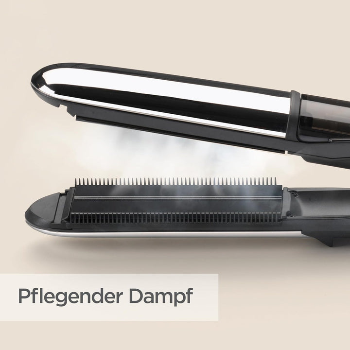 BaByliss Steam Shine Styler, 2-in-1 Dampfglätteisen, für müheloses Glätten oder leichte Locken, ST49