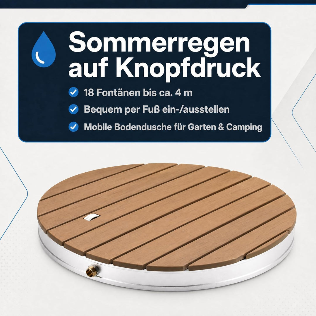 @tec Gartendusche Aussendusche aus WPC, Mobile Bodendusche Campingdusche, Sauna- & Pool-Dusche mit B