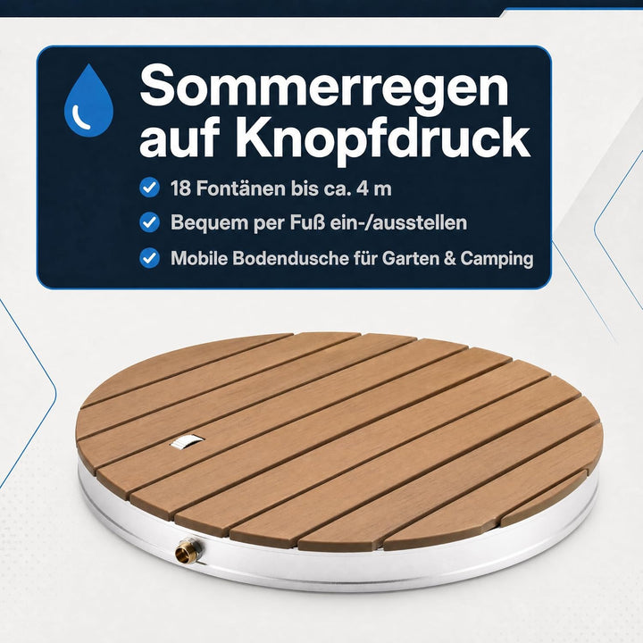 @tec Gartendusche Aussendusche aus WPC, Mobile Bodendusche Campingdusche, Sauna- & Pool-Dusche mit B