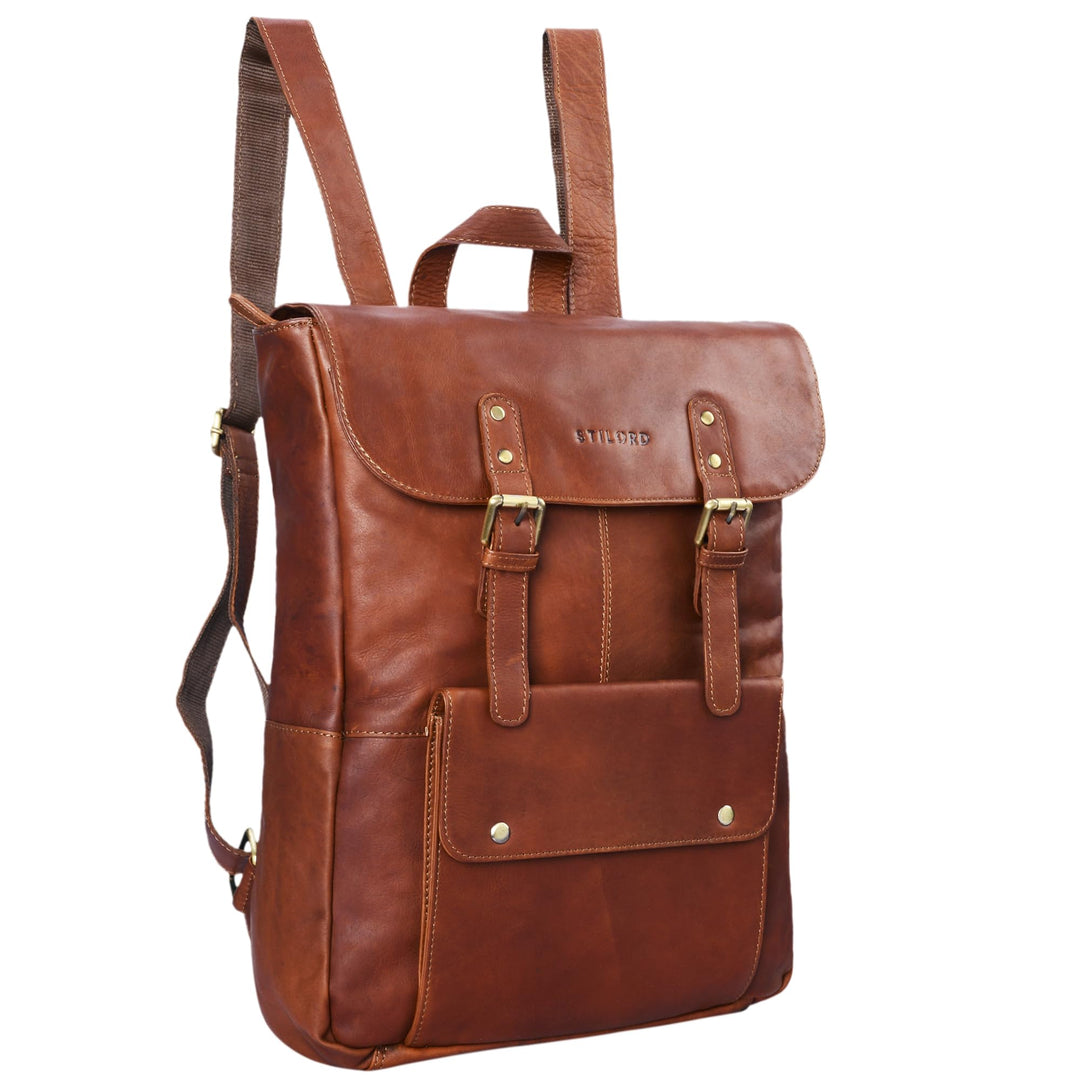STILORD 'Manila' Vintage Leder Rucksack Damen Herren XL Lederrucksack DIN A4 braune Rucksackhandtasc