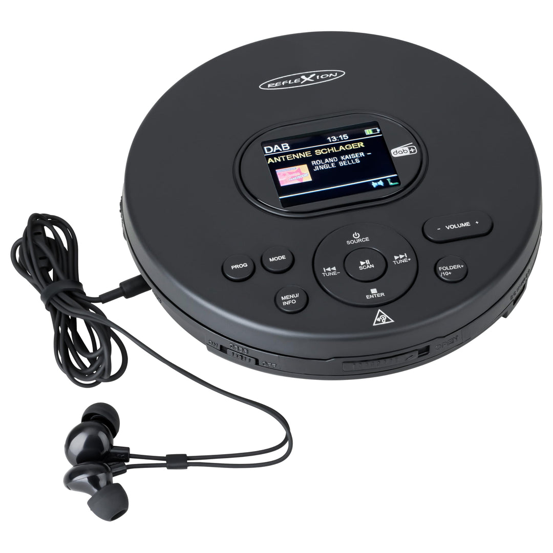 Reflexion PCD540DAB Tragbarer CD-Player, Discman, Walkman mit DAB+/PLL-FM-Radio - Antishock-System -