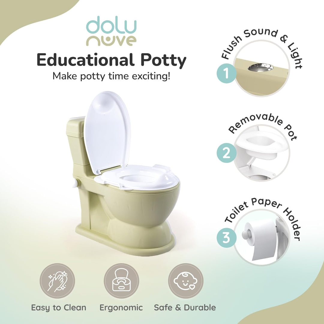 Dolu XL Pädagogisches Töpfchen – bequem & einfach zu bedienen – Eco Green – perfekt für das Töpfchen