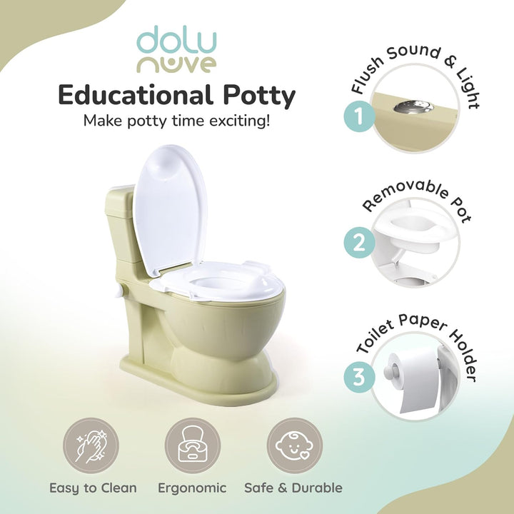 Dolu XL Pädagogisches Töpfchen – bequem & einfach zu bedienen – Eco Green – perfekt für das Töpfchen