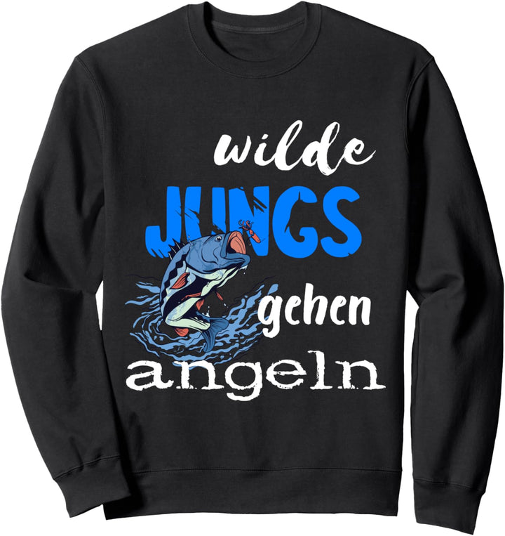 Angler Wilde Jungs Gehen Angeln Fischen Fisch Fischer Sweatshirt