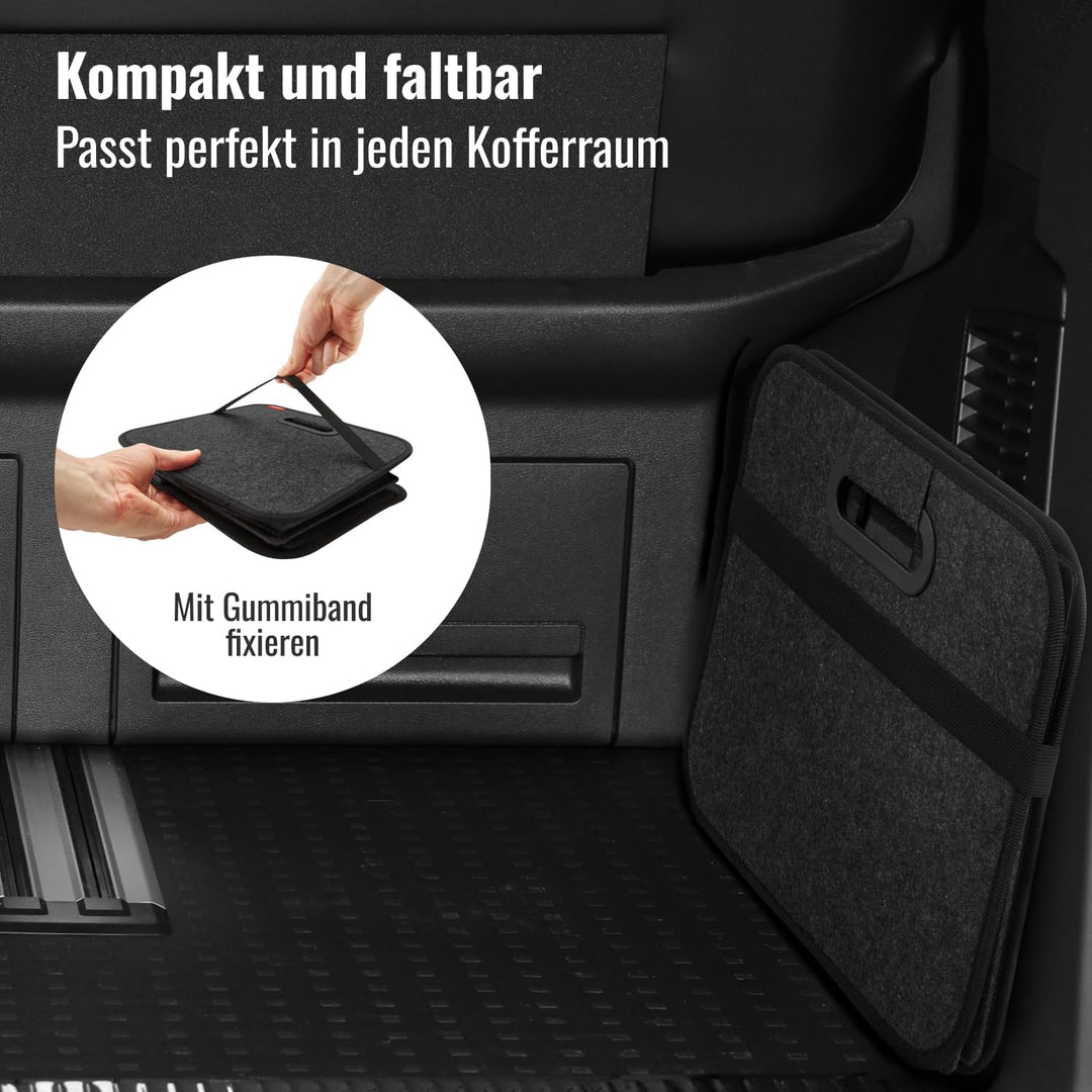 Achilles Auto-Faltbox XL - Filz-Kofferraumtasche Mit Grossem Stauraum - Einkaufstasche - Aufbewahrun
