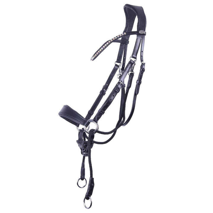 QHP Gebisslose trense Sunna - Size Pony Pony Schwarz, Pony Schwarz