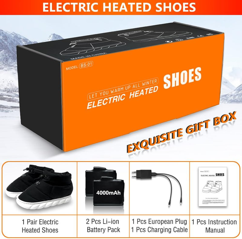ZONSUSE Beheizte Schuhe Herren Damen,Beheizbare Hausschuhe,Fusswärmer Elektrisch, Elektrische Warme