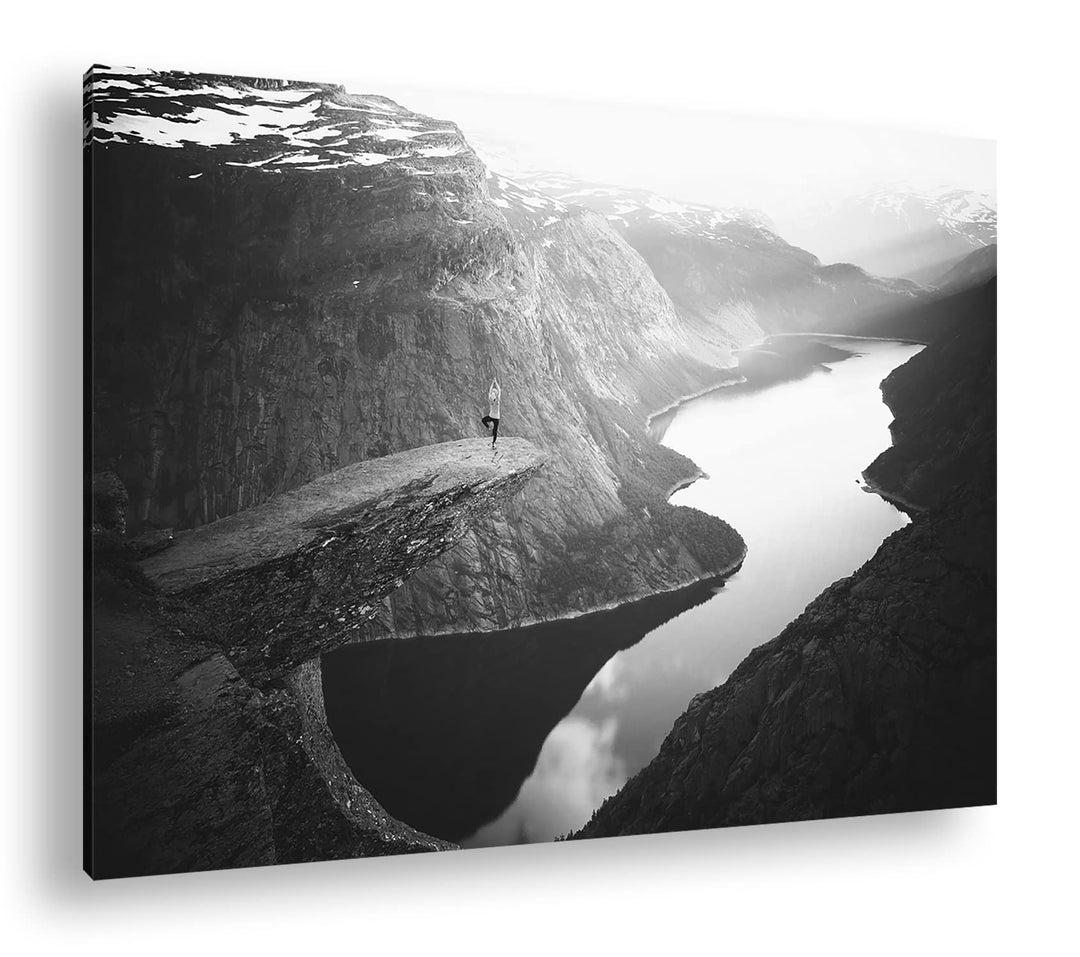 deyoli atemberaubende Aussicht eines Fjords Format: 80x60 als Leinwand, Effekt: Schwarz&Weiss, Motiv
