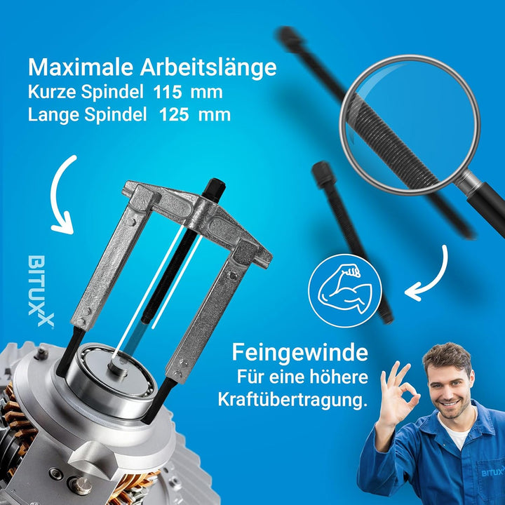 Bituxx 12 TLG. universal Lager Abzieher Set 2 und 3 Armig Innen Aussen Werkzeug Lagerabzieher Kugell
