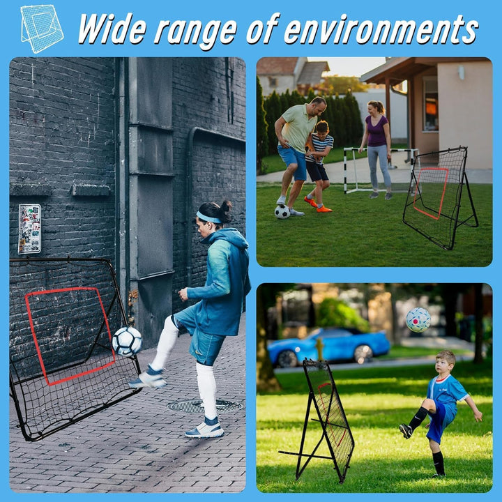 Rebounder Fussball Rückprallnetz Training Torwand - 120 x 120 cm Verstellbar Wetterfest - Fussball R