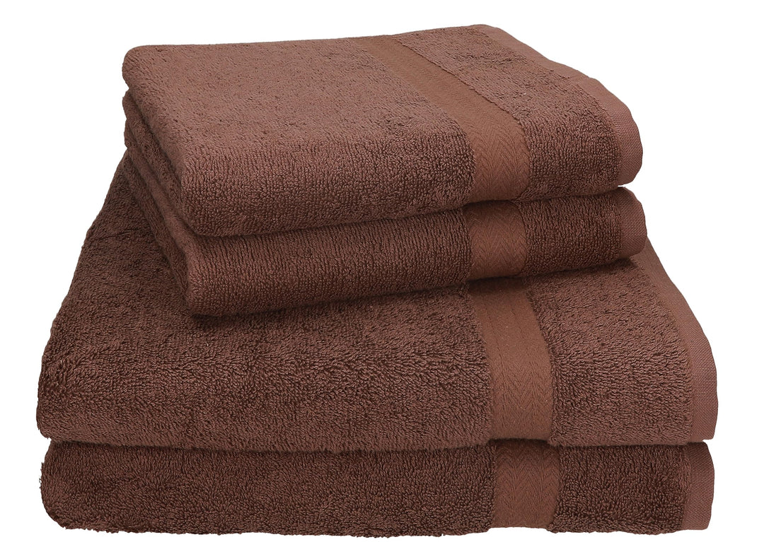 Betz 4-TLG. Handtuch-Set Premium 100% Baumwolle 2 Duschtücher 2 Handtücher Farbe nuss, Nuss