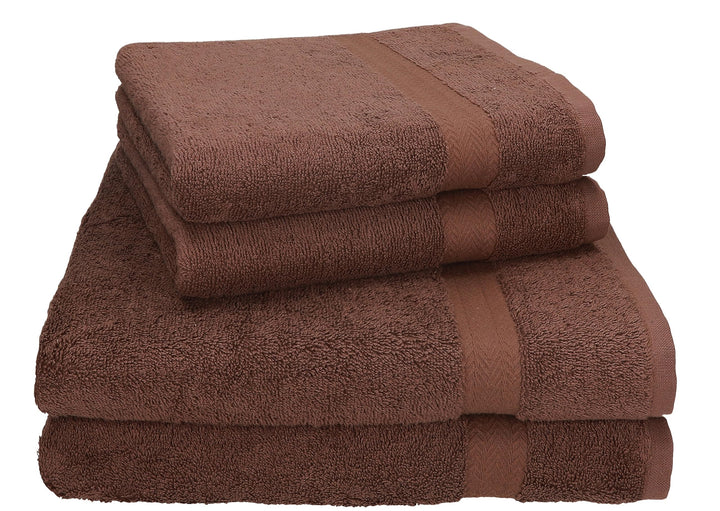 Betz 4-TLG. Handtuch-Set Premium 100% Baumwolle 2 Duschtücher 2 Handtücher Farbe nuss, Nuss