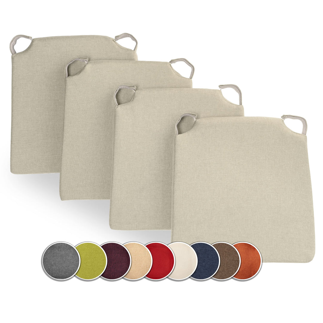 sunnypillow 4er Set Stuhlkissen mit Klettverschluss Polsterauflage Auflage für Stühle - Indoor/Outdo