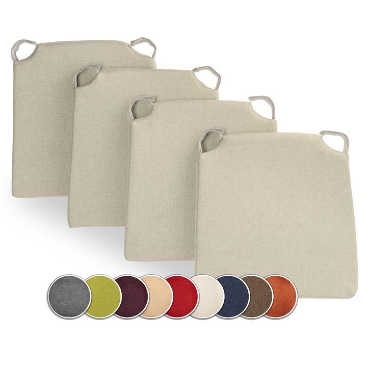 sunnypillow 4er Set Stuhlkissen mit Klettverschluss Polsterauflage Auflage für Stühle - Indoor/Outdo