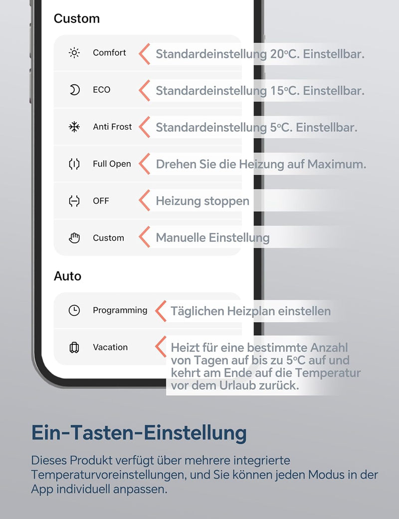 Beok Heizkörperthermostat WLAN, Smart Home Heizungsthermostat Heizkörper Thermostatkopf Thermostat H