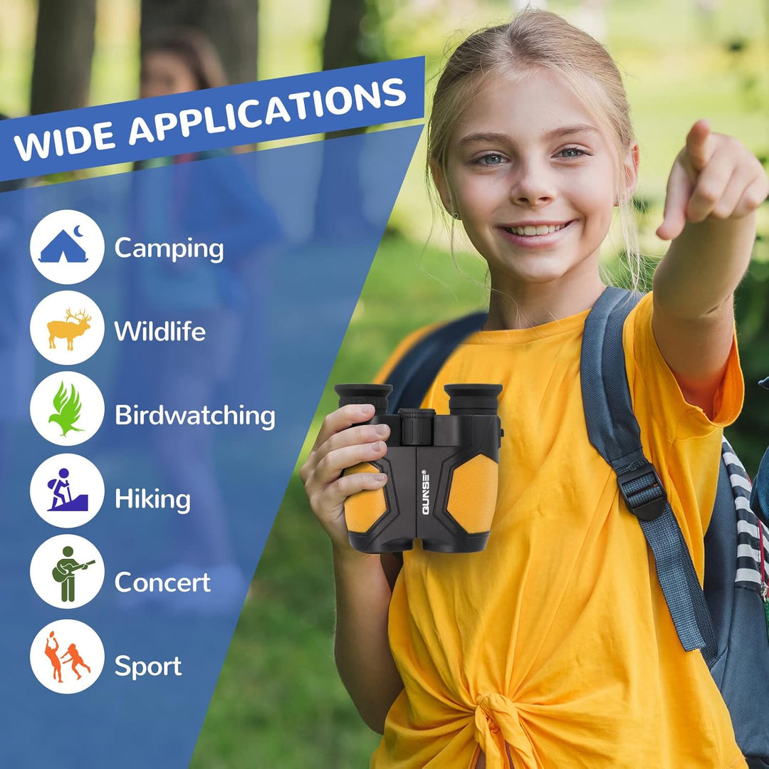 QUNSE 12x25 Kompakt Fernglas Kinder Erwachsene Ferngläser Klein mit Nachtsicht Schwachem Faltbares E