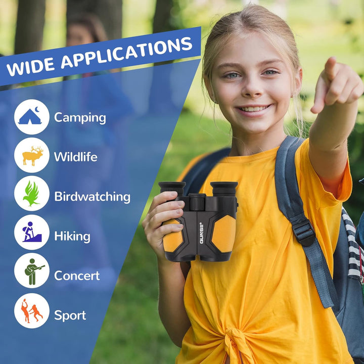 QUNSE 12x25 Kompakt Fernglas Kinder Erwachsene Ferngläser Klein mit Nachtsicht Schwachem Faltbares E