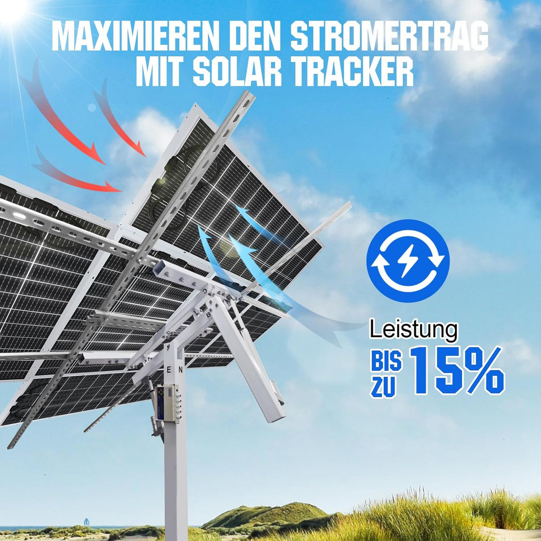 ECO-WORTHY 195W Bifacial Solarpanel 18V, Monokristallin Solarmodul für 12V Batterien, Photovoltaik,