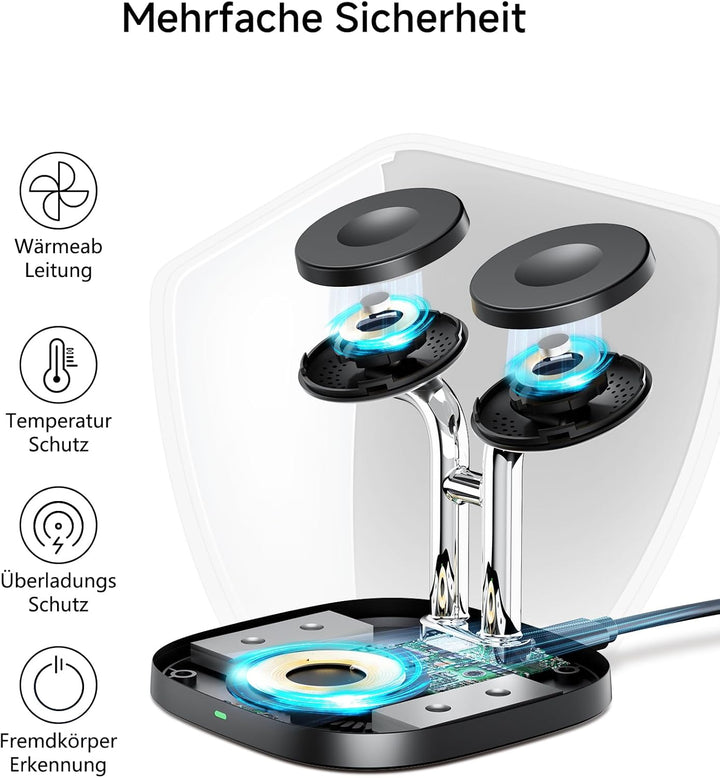 SwanScout Doppel Watch Ladestation für Apple Watch 11, SwanScout 704A, 3.3W Schnell Ladestation Komp