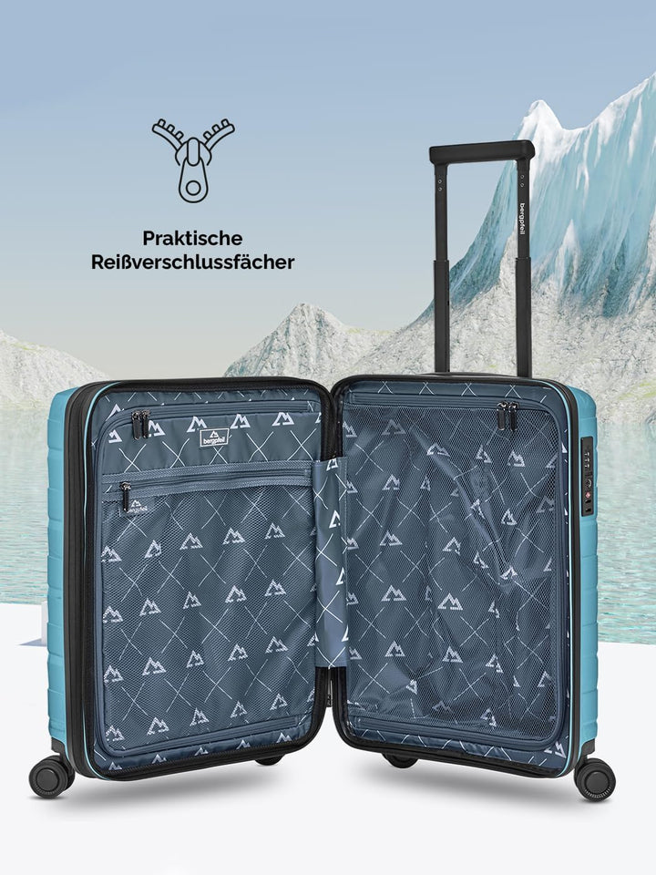 Bergpfeil Kleiner Hartschalen Kabinen-Koffer | Cabin-Trolley 40 x 22 x 55 cm aus hochwertigem Polypr