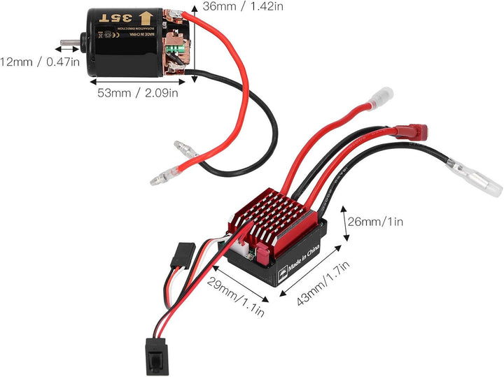 1/10 RC Motor ESC, 540 Brushed Motor 35T 45T 55T mit 360A ESC Combo, 1/10 Elektro RC High Speed Co