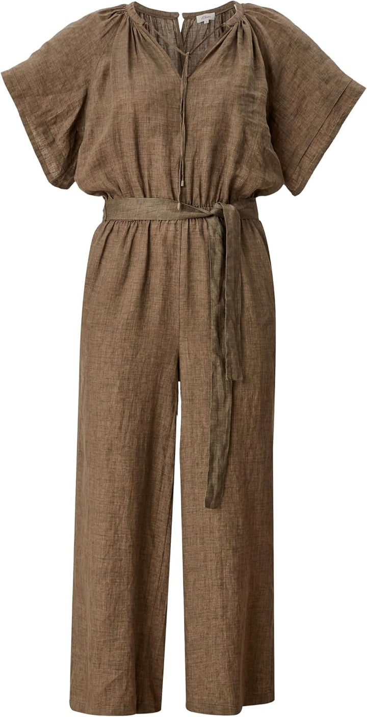 s.Oliver Jumpsuit aus Leinen 38 salbeigrün, 38 salbeigrün
