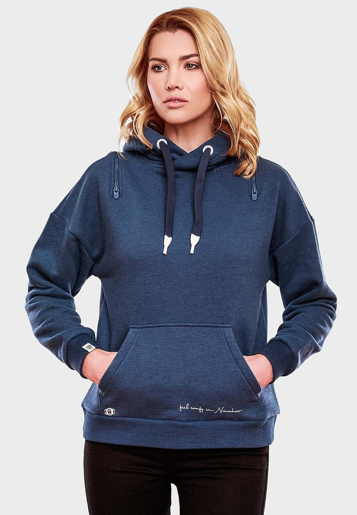 Navahoo Damen Sweatshirt Kapuzenpullover Hoodie Oversized Zuckerbärchen XS-XXL S Dusty Blue, S Dusty
