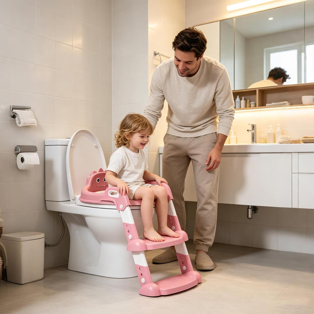 Kinder Töpfchen-Sitz für Toilette Klappbarer Höhenverstellbarer Stuhl Mit | Töpfchentraining-Sitz Mi