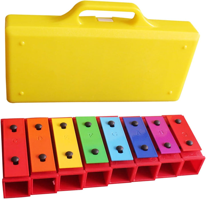 Alomejor Bunte 8 Notizen Glockenspiel Xylophon -Instrument mit 2 Schläger, Tollen Materialien und St