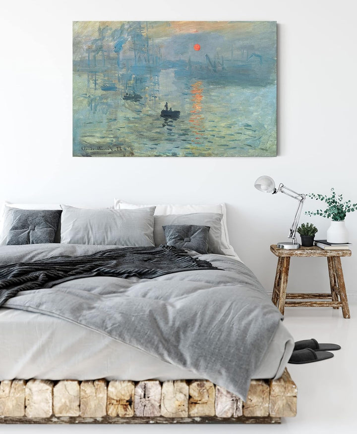 Claude Monet - Impression Sonnenaufgang als Leinwandbild / Grösse: 100x70 cm / Wandbild / Kunstdruck