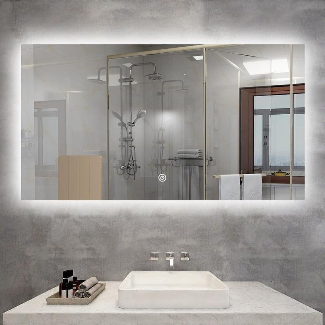Smart Infrarot Spiegelheizung 60x80 cm 250W mit LED Beleuchtung Badheizung Spiegel IP54 wasserdicht