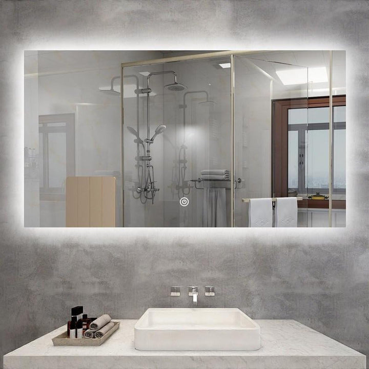 Smart Infrarot Spiegelheizung 60x80 cm 250W mit LED Beleuchtung Badheizung Spiegel IP54 wasserdicht