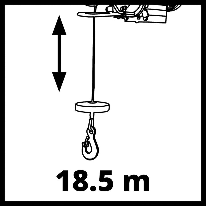 Einhell Seilhebezug TC-EH 600 (1050 W, Tragkraft ohne Umlenkrolle 300 kg auf 18 m/mit Umlenkrolle 60