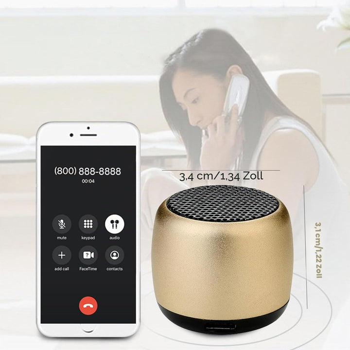 Eageroo Bluetooth Mini Lautsprecher tragbar Speaker,Stereo Klang mit tiefem Bass Technologie, Gold (