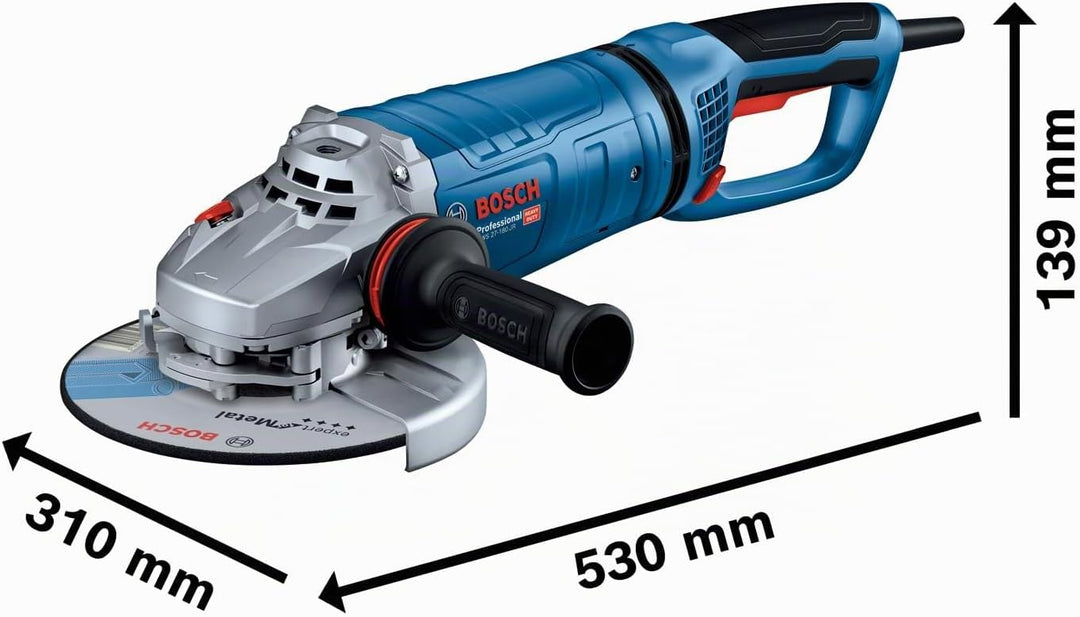 Bosch Professional Winkelschleifer GWS 27-180 JR (Leistung: 2.700 W, Scheiben-Ø: 180mm, mit KickBack