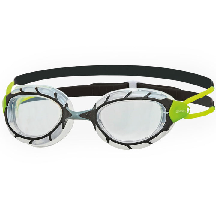 Zoggs Unisex Predator Schwimmbrille Schwarz/Limetten/Transparent S Single, Schwarz/Limetten/Transpar