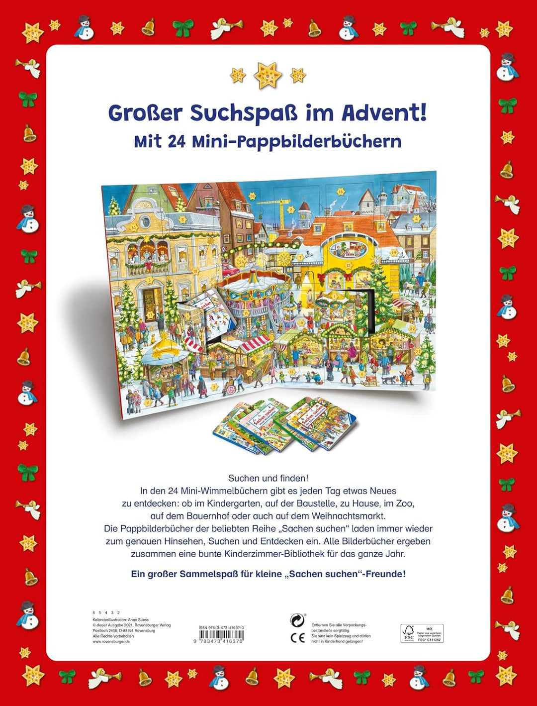 Mein Sachen suchen Adventskalender: Mit 24 Pappbilderbüchern, Kalender
