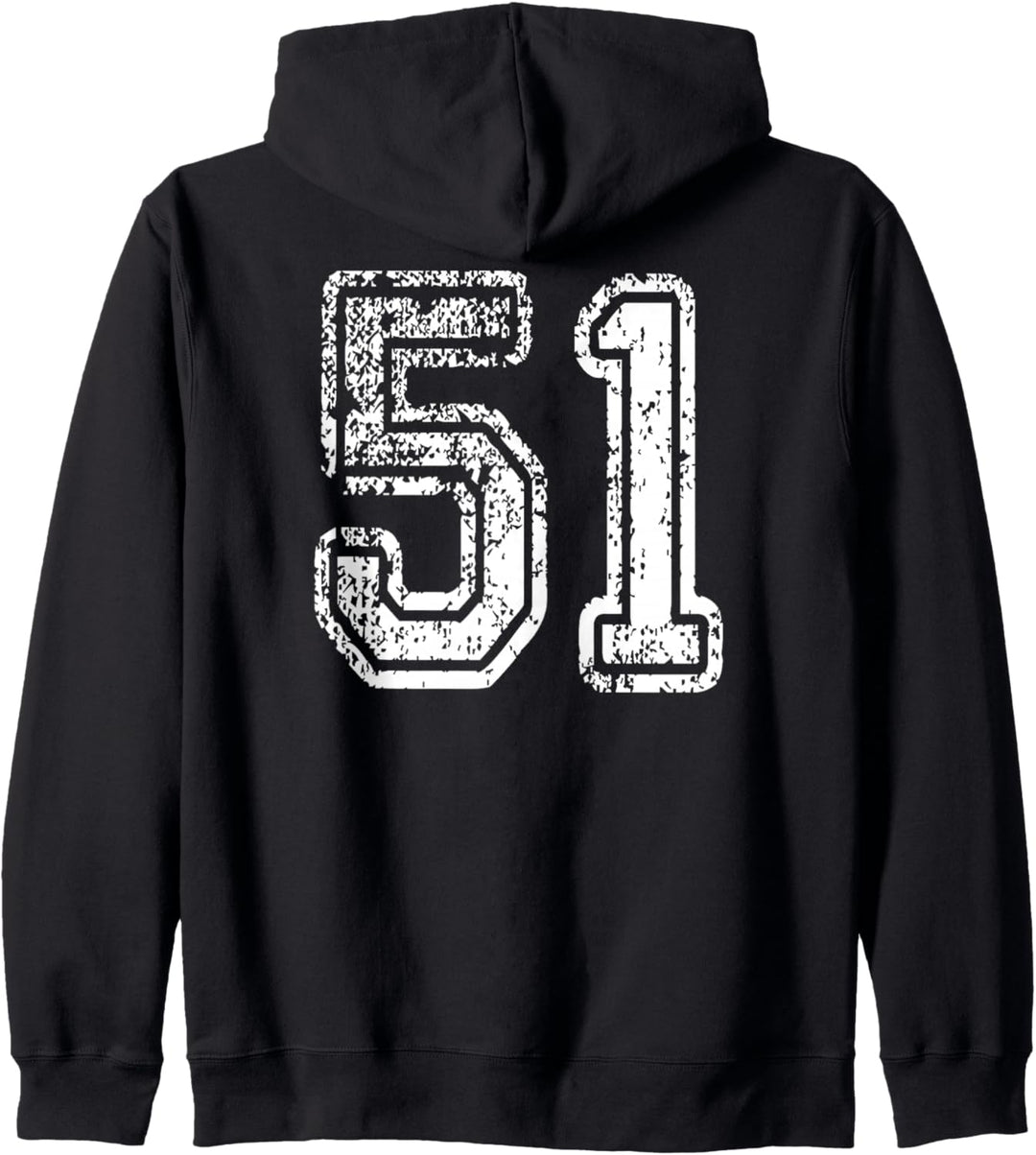 Nummer 51 in grungy weiss Kapuzenjacke