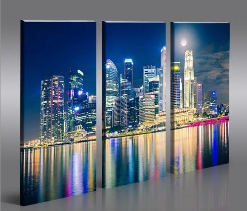 islandburner Bild Bilder auf Leinwand Singapur V2 XXL Poster Leinwandbild Wandbild art up your life