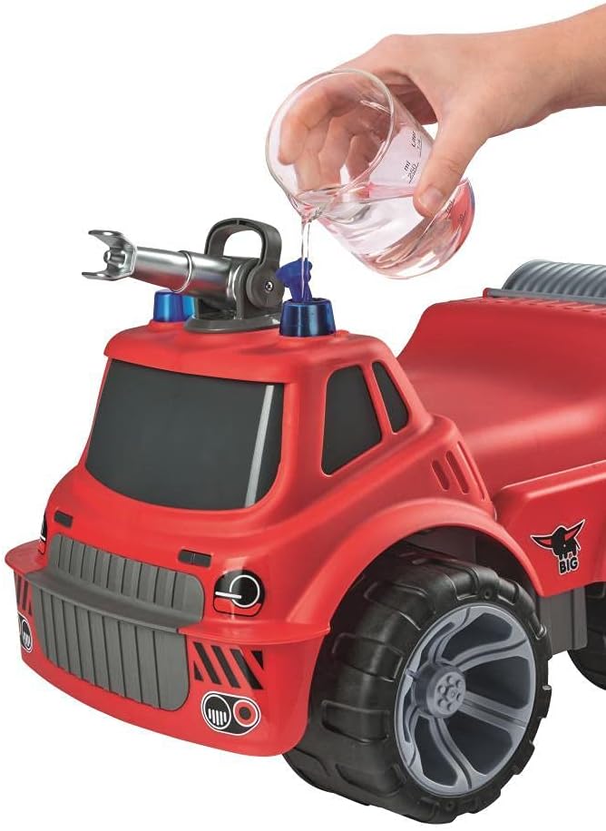 BIG - Power-Worker Maxi Firetruck - grosses Spielzeug Auto mit Wasserspritze, Reifen aus Softmateria