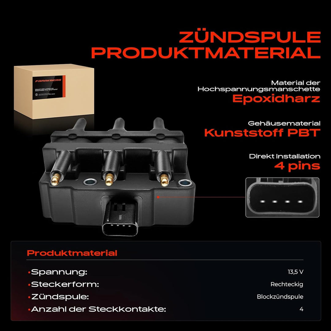Zündspule 4-Polig für Voyager IV RG RS Caravan RG_ Wrangler III JK Routan 3.3L 3.8L 2000-2017 560325