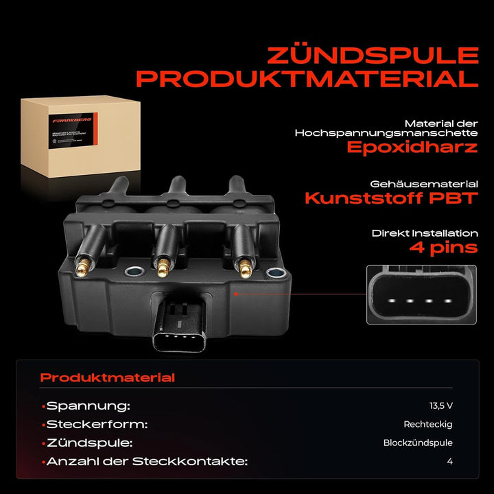 Zündspule 4-Polig für Voyager IV RG RS Caravan RG_ Wrangler III JK Routan 3.3L 3.8L 2000-2017 560325